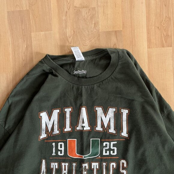 Vintage Y2K Green Miami Hurricanes College Longsleeve - Picture 2 of 4